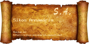 Sikos Annamária névjegykártya